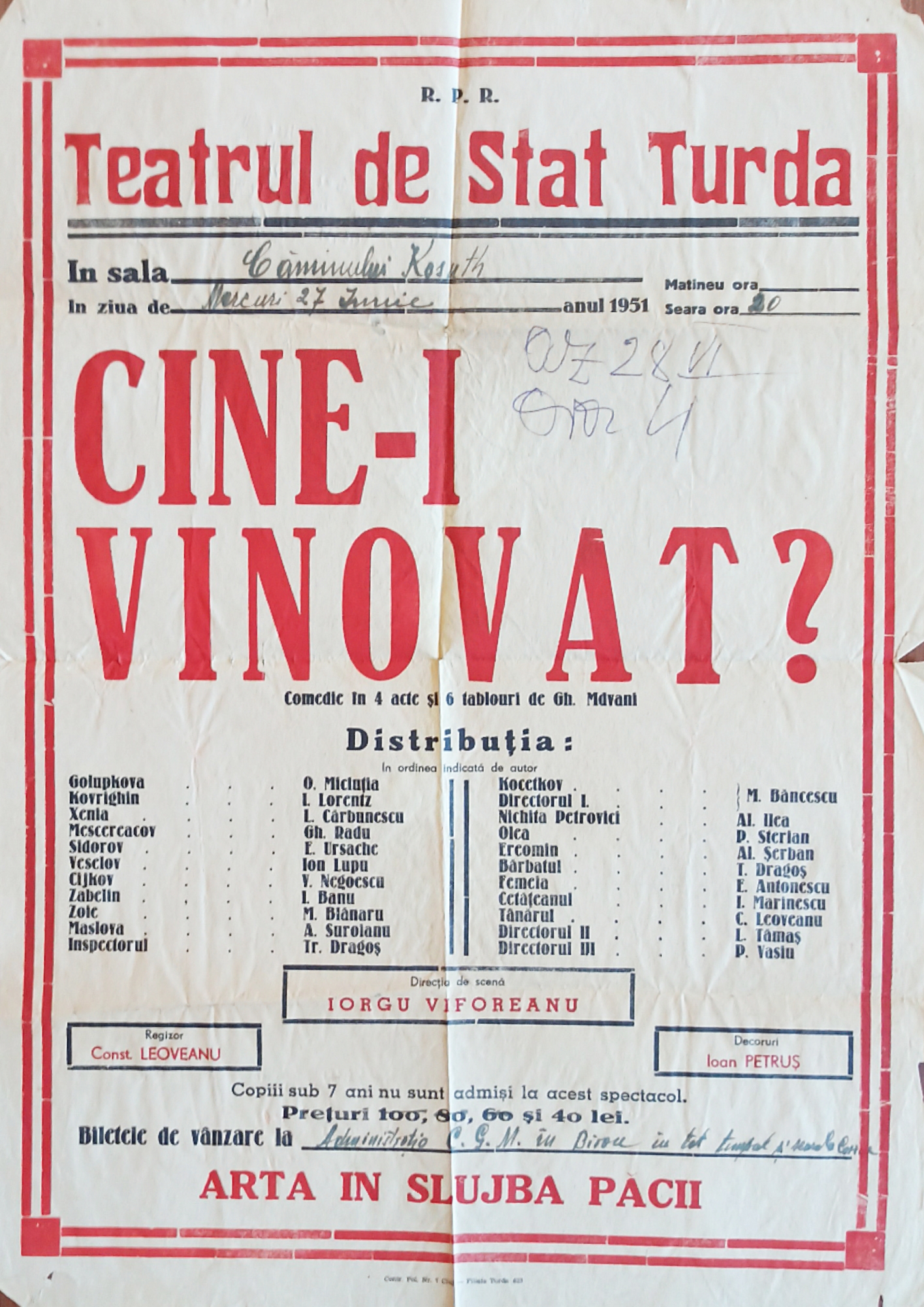 CINE-I VINOVAT, 1950-1951